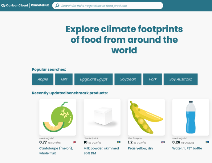 ClimateHub homepage